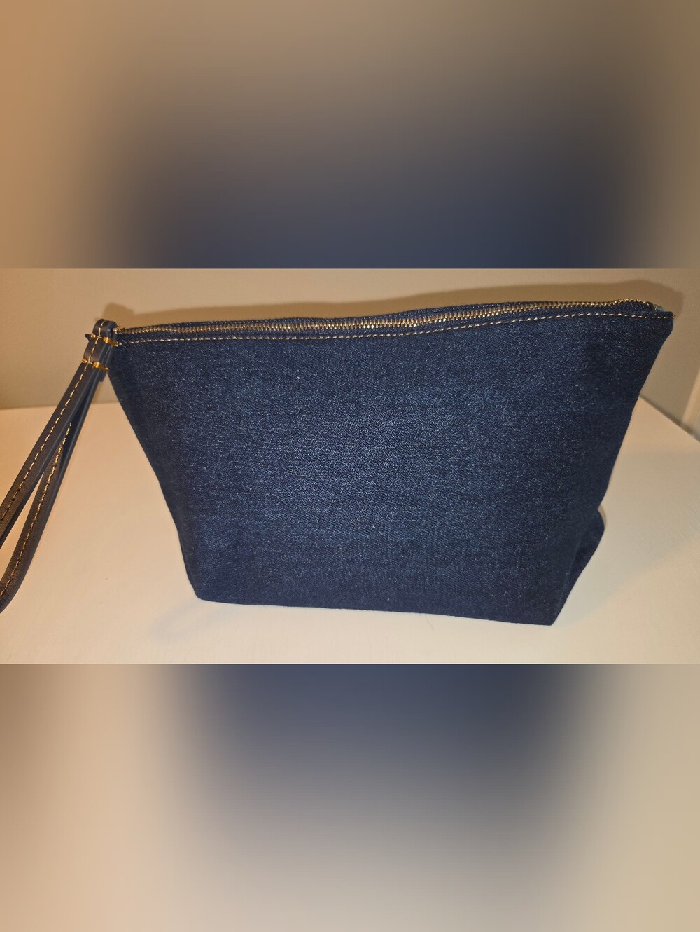 Madewell Denim Zip Clutch Wristlet Pouch